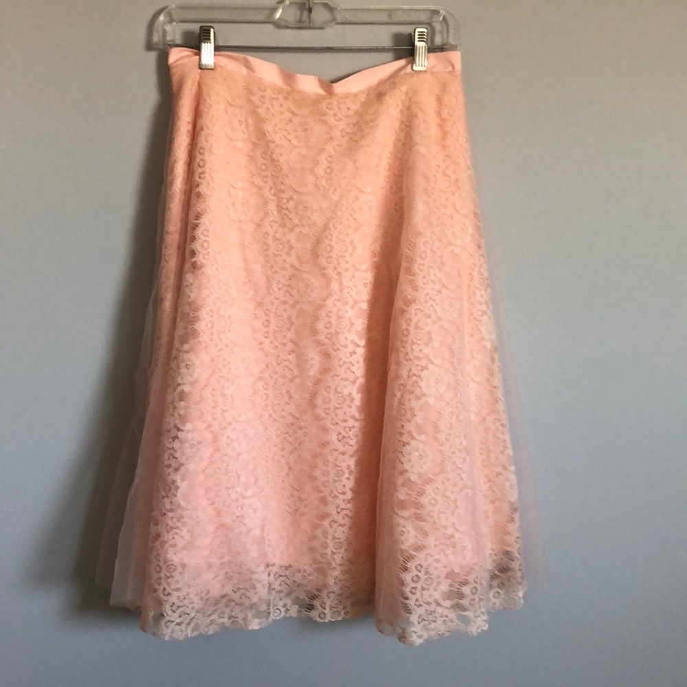 Space 46 tulle and lace skirt in peachy pink